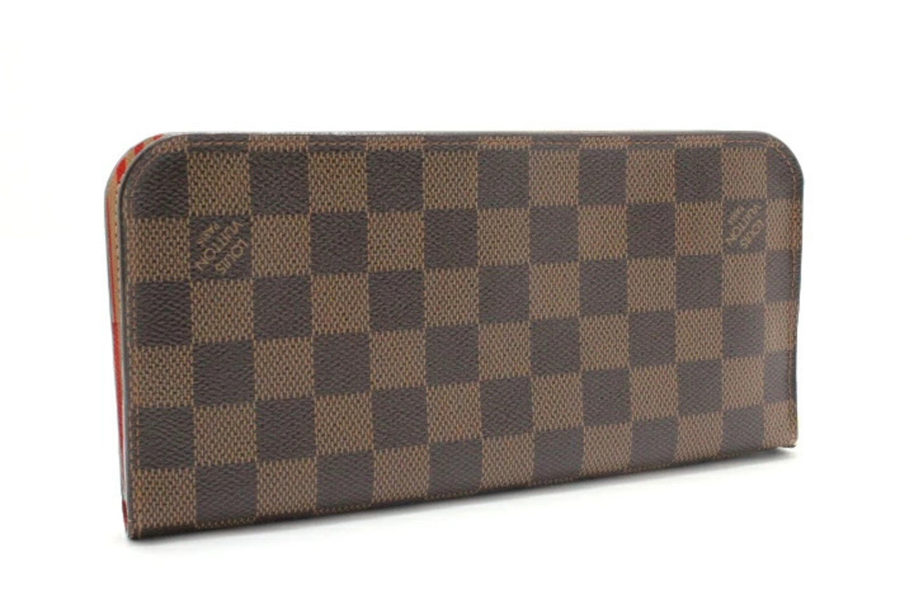 Louis Vuitton Long Insolite Trunk Damier Bi Lock Portefeuille Wallet fold Brown